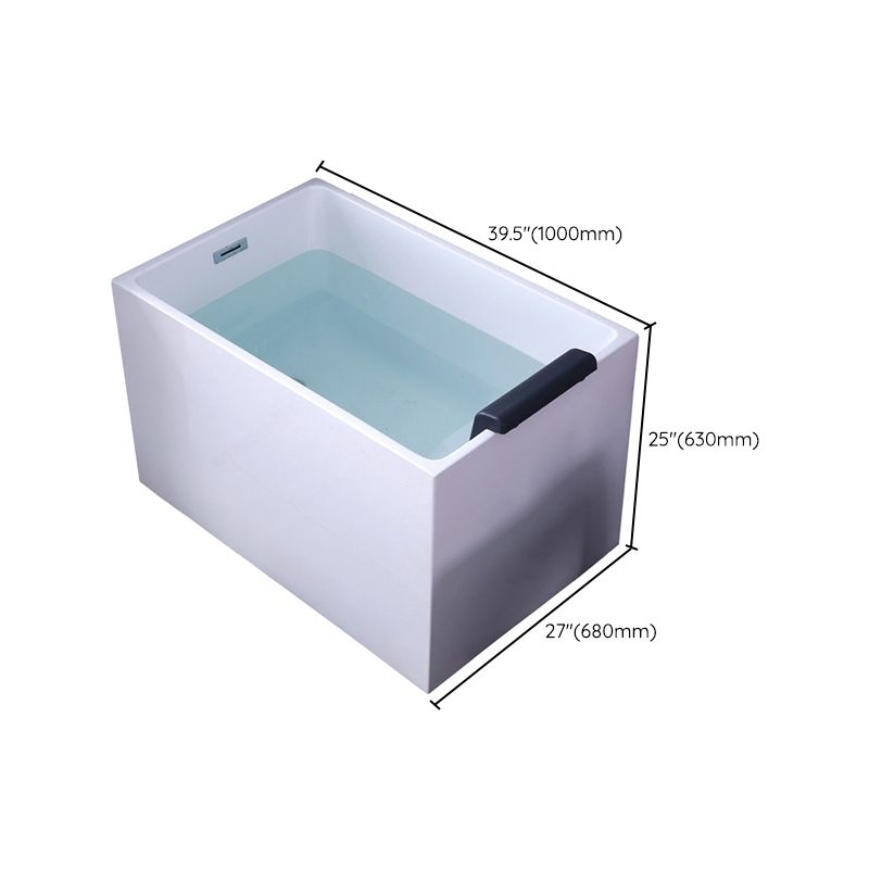 Back to Wall Soaking Tub Rectangular Antique Finish Modern Bath Tub (Board not Included)