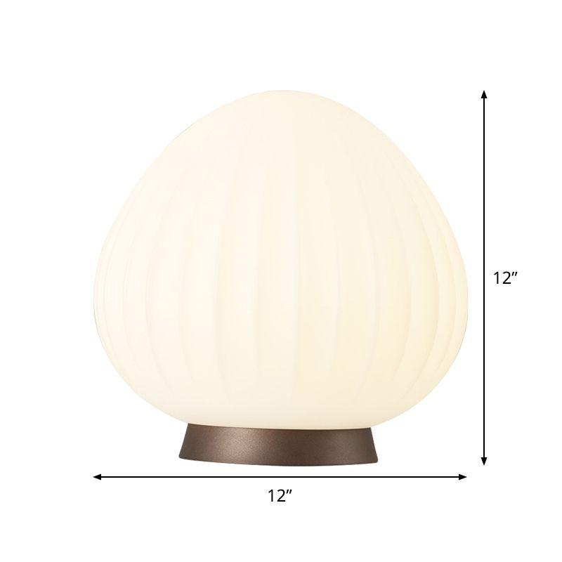 Peach Shaped Night Table Light Modernist Acrylic 1 Light White Night Lamp for Bedside