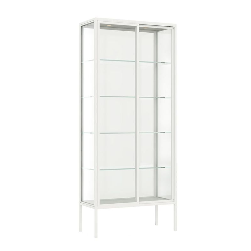 Glam Curio Cabinet Metal Glass Doors Buffet Cabinet for Living Room