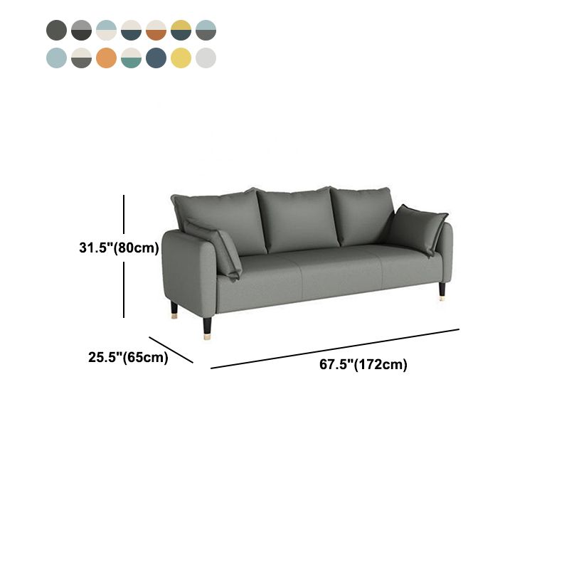 31.4" H 3 Seater Faux Leather Square Arm Sofa for Living Room