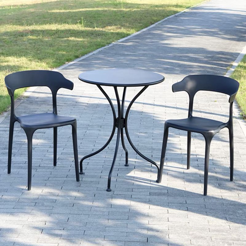 Modern Dining Side Chair Plastic Outdoor Bistro Armless Chair