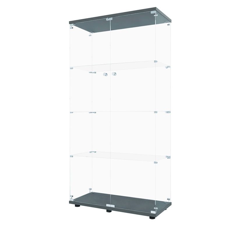 Modern Glass Cabinet Multi-shelf Display Buffet Cabinet with Door for Living Room