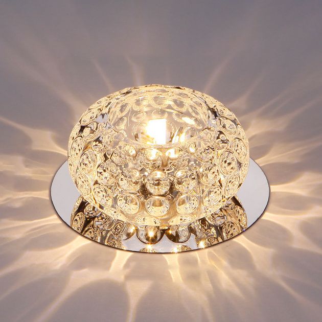 Modern Crystal Flush Mount Light Fixtures LED Mini Flush Mount with Hole 2-3.5'' Dia