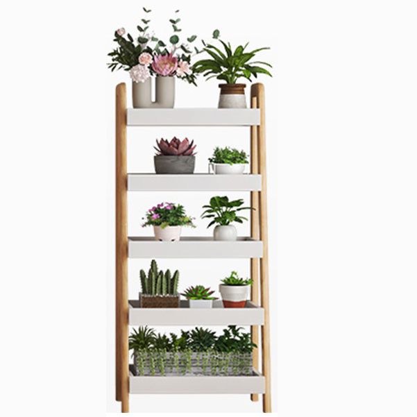 Ladder Contemporary Bookshelf Wooden Open Back Bookcase with Shelves