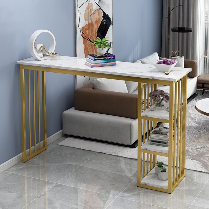 Marble Color Top Bar Table 42-inch Height Glam Style Bistro Table