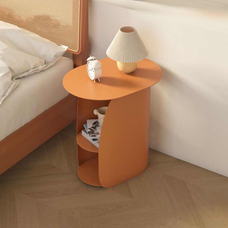 Modern Metal Night Table Lower Shelf Bedside Cabinet for Bedroom