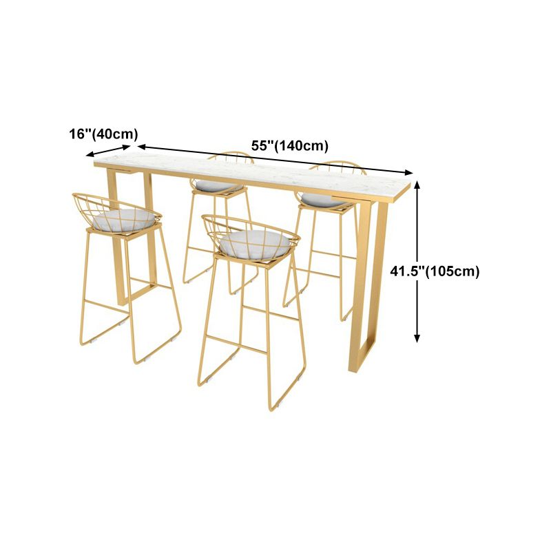 Nordic Style Rectangle Sintered Stone Table Dining Bar Counter Table for Kitchen