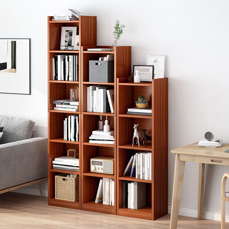 Modern Style Standard Bookcase Engineered Wood Closed Back Bookshelf