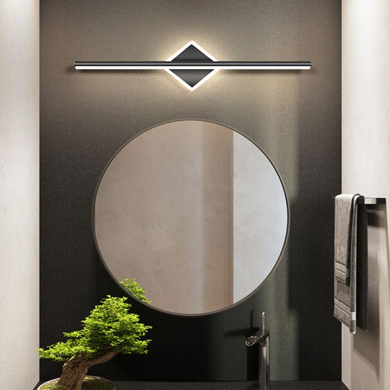 Striscia nera Mirror Minimalist Light Nordic Style 1 Light Vanity Light per camera da letto