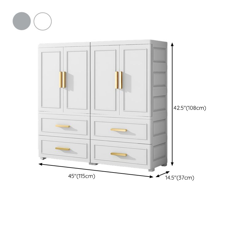 Contemporary Kids Closet Glossy Coat Locker With Door and Shelved