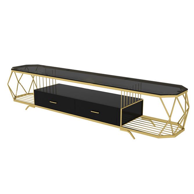 17.72"H TV Stand Glam Style TV Console with 2 Drawers for Living Room