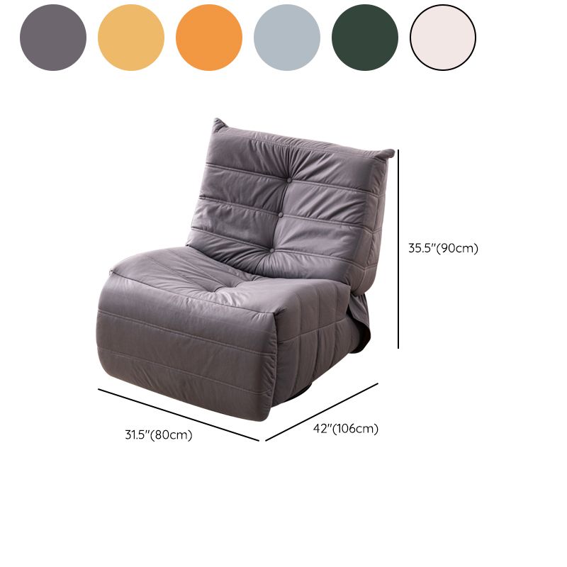 Contemporary Recliner Chair Solid Color Indoor Swivel Rocker Tufted Back