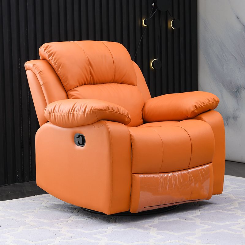 Traditional Leather Standard Recliner Solid Color Metal Frame Recliner Chair