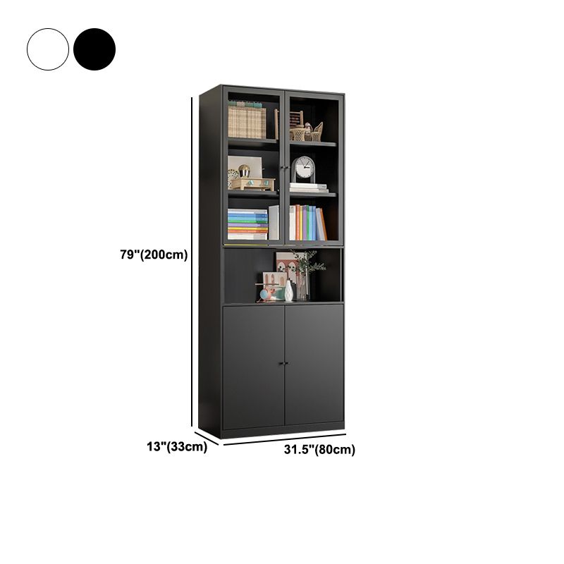 Metal Enclosed Bookshelf Modern Minimalist Rectangular Standard Bookcase