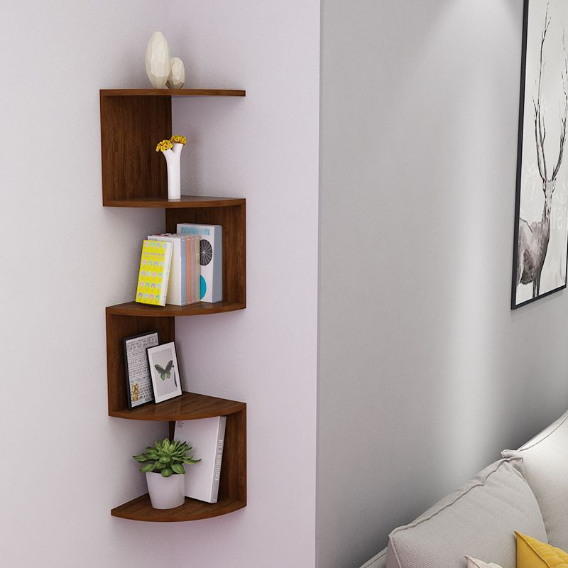 Modern Pine Bookcase Wall Mounted Book Shelf for Living Room