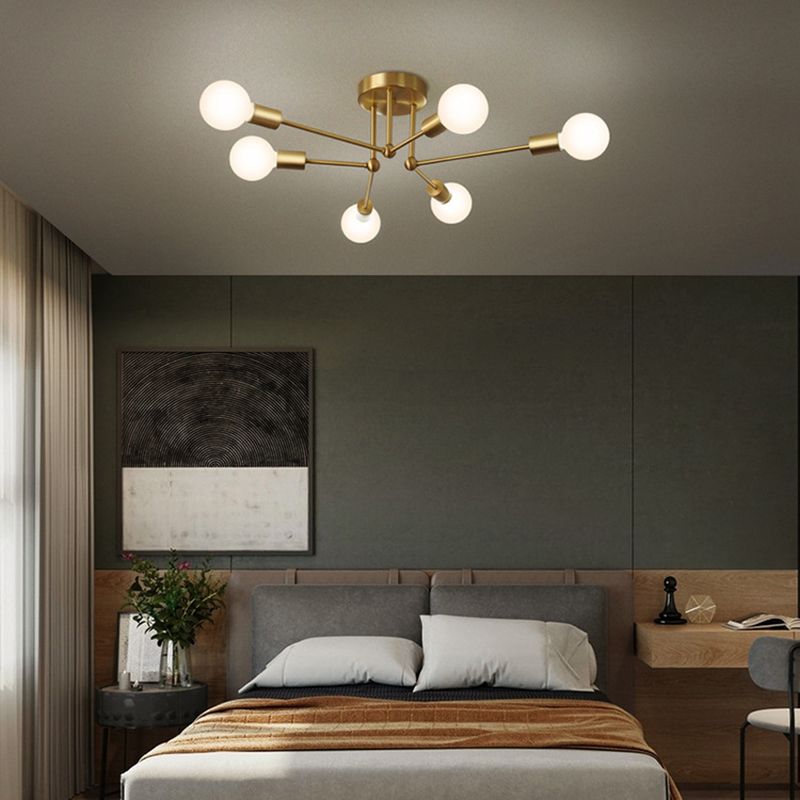 Modern Starburst Ceiling Mount Light Fixture Metal Multiple-Light Ceiling Light Fixture