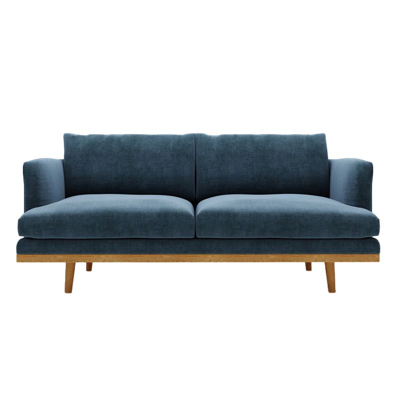 Linen Modern Recessed Arm Sofa Standard Sofa for Living Room, Apartment