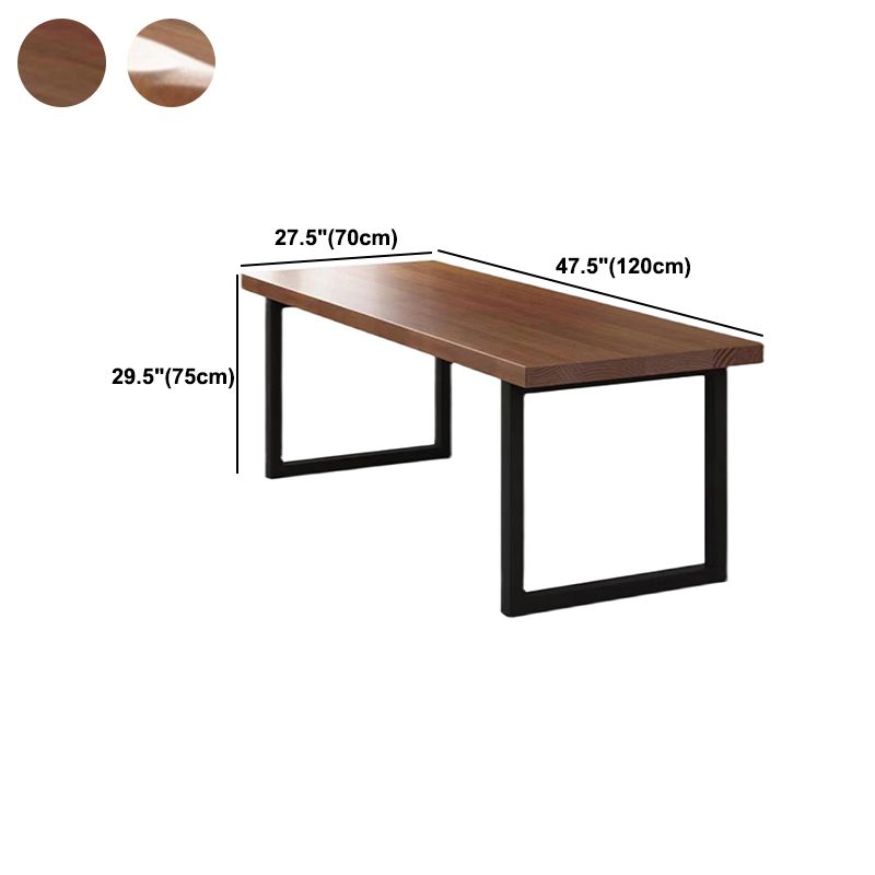 Modern Style Writing Desk Solid Wood Office Desk with Metal Base