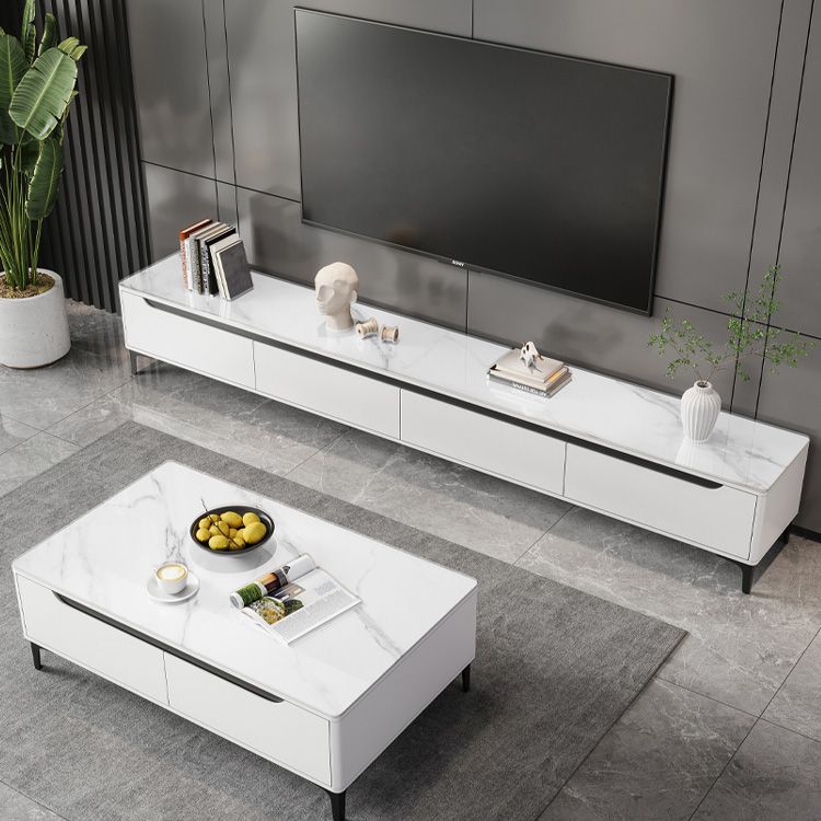 Contemporary TV Stand Console Stone Media Console for Living Room