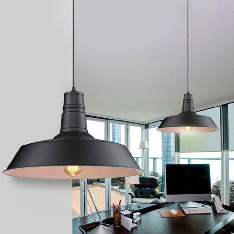 Shaded Pendant Lighting Fixture Industrial Style Metal Dinning Room Hanging Light Fixture