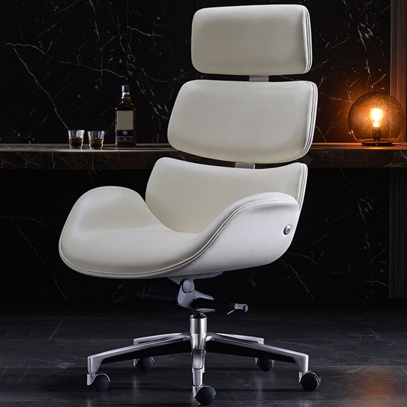 Armless Modern Office Chair Leather Tilt Mechanism No Distressing Ergonomic Desk Chair