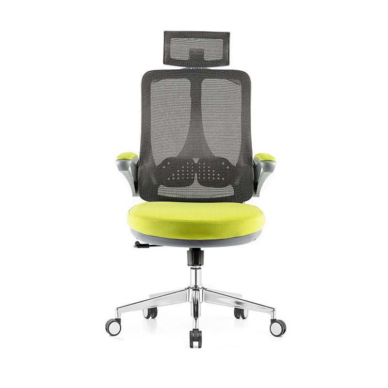 Flip-Up Armrest Office Chair Microfiber Desk High Back Chair Swivel Ergonomic