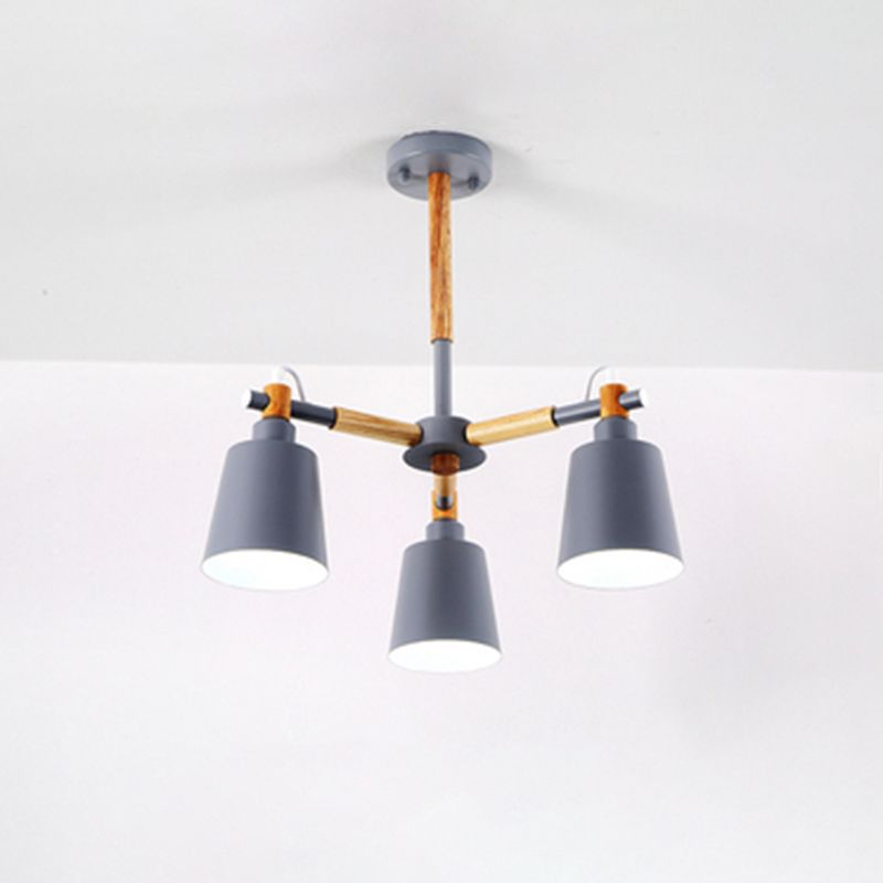 Cone 6-Lights Hanging Light Fixtures Modern Style Metal Chandelier Lighting Fixtures