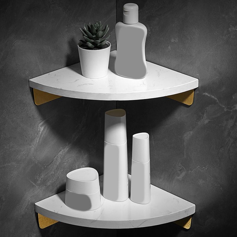 Aluminum Bathroom Accessory Set 1.57 Inches Tall Marble Bath Shelf