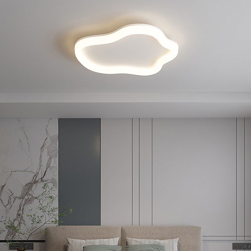 White Flush Mount Lighting Modern LED Ceiling Light for Hallway