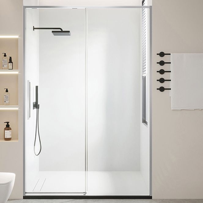 Black and Silver Shower Bath Door Framed Double Sliding Shower Bath Door