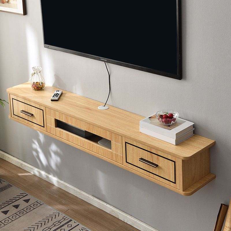 Modern Wood TV Stand Console Wall-mounted TV Media Stand with Drawers for Living Room