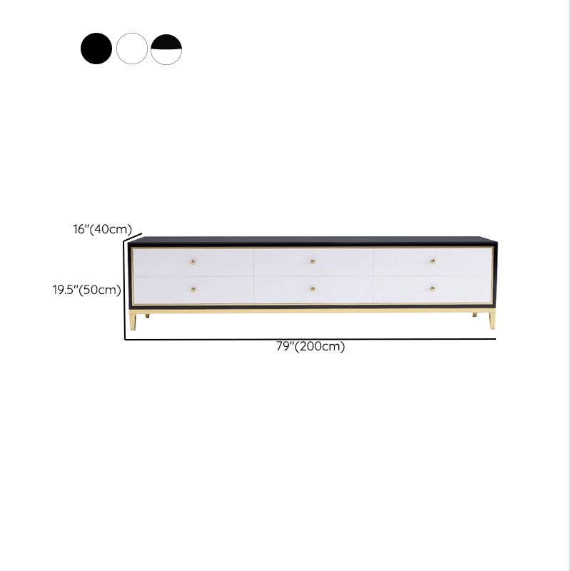 Glam Glass Stand Console Drawers Included Media Console with Legs for Living Room