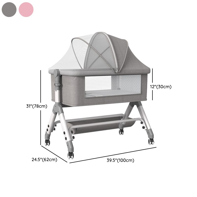 Gliding and Convertible Crib Cradle Square Cradle Metal with Stand