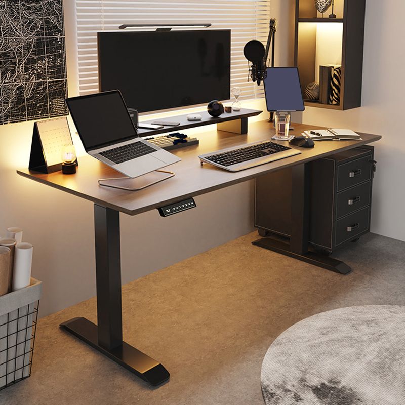 Modern T-Shape Base Office Desk Wooden Rectangle Task Desk for Home