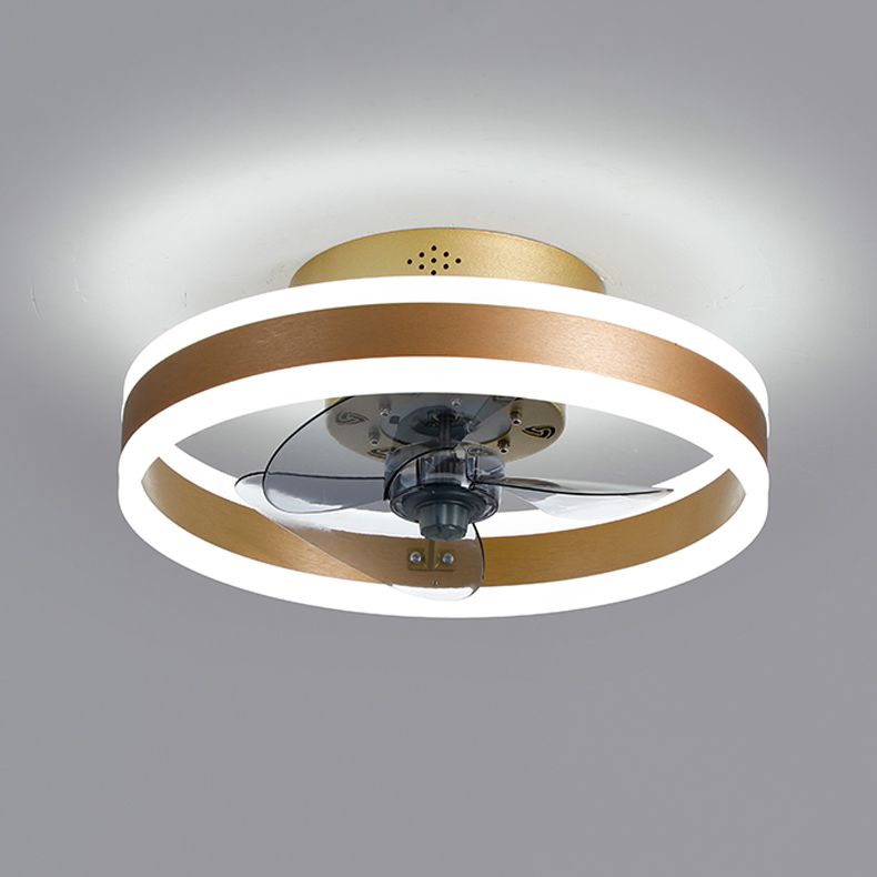 Contemporary LED Fan Light Metal Round Flush Mount Light for Living Room