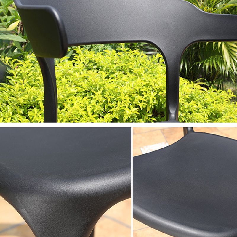 Nordic Style Side Chair Plastic Open Back Dining Side Chair for Patio Dining