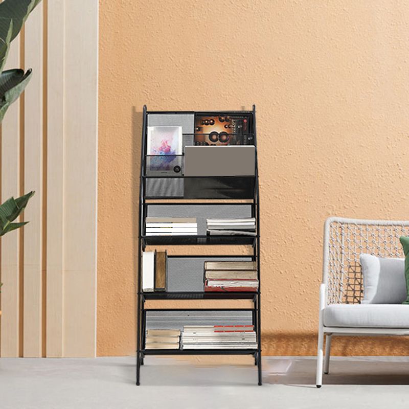 Modern Metal Book Shelf Etagere Multi Tiers Bookcase 11" Wide for Study Room