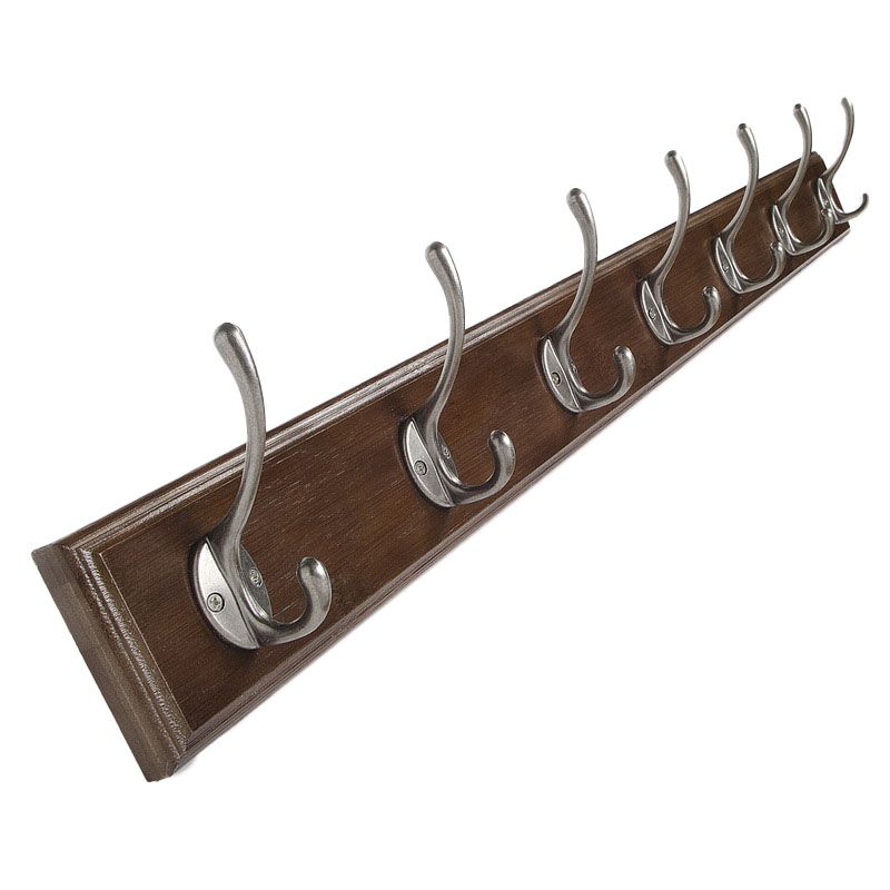 Brown Wooden Coat Hanger Modern Style Minimalist Home Wall Hanging Coat Rack