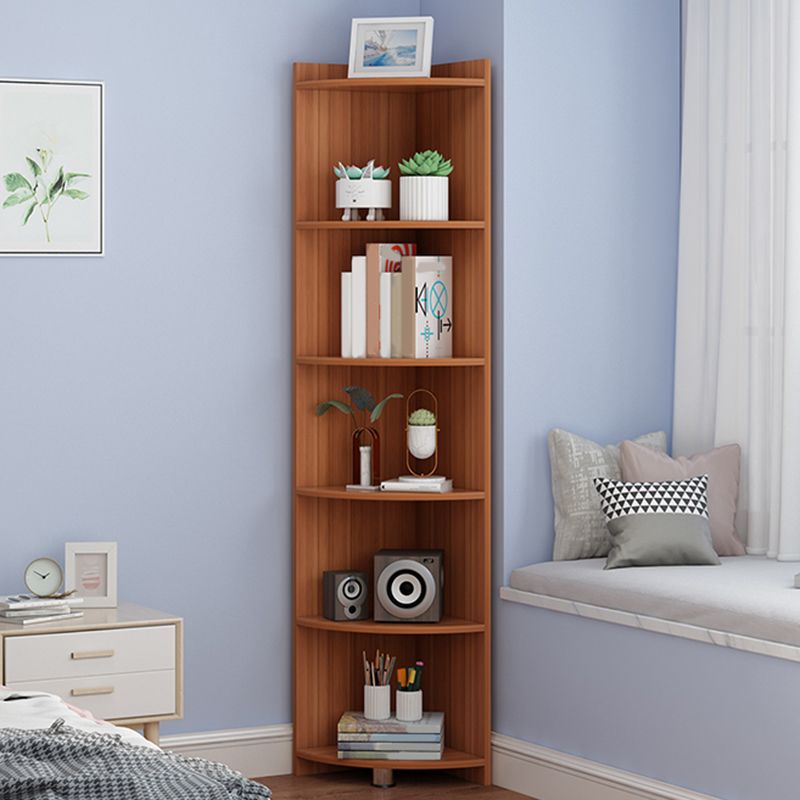 Engineered Wood Shelf Bookcase Closed Back Vertical Bookshelf Modern