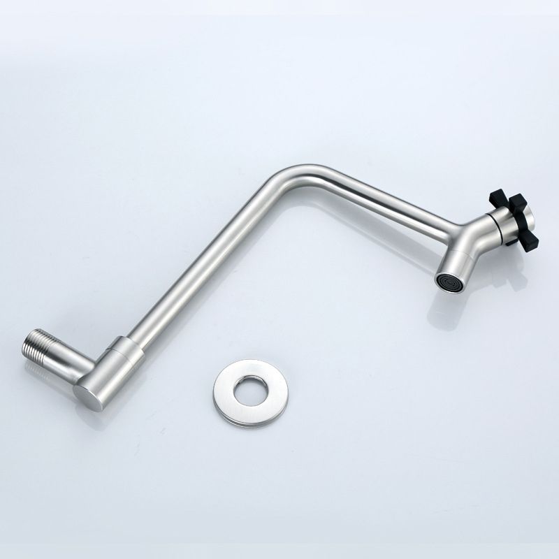 Black and Silver Faucets 1-Handle and 1-Hole Single Level Stainless Steel Bar Faucet