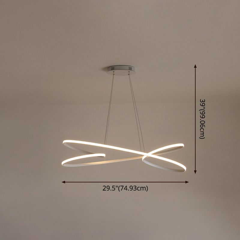 Ligne de simplicité LED lustre Light Aluminium Modern Style Bedroom Hanging Light