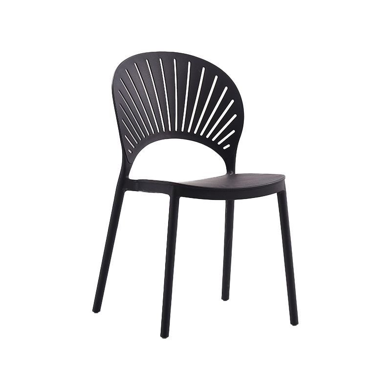 Scandinavian Milk Tea Shop Stacking Side Chair Matte Finish Plastic Dining Chair