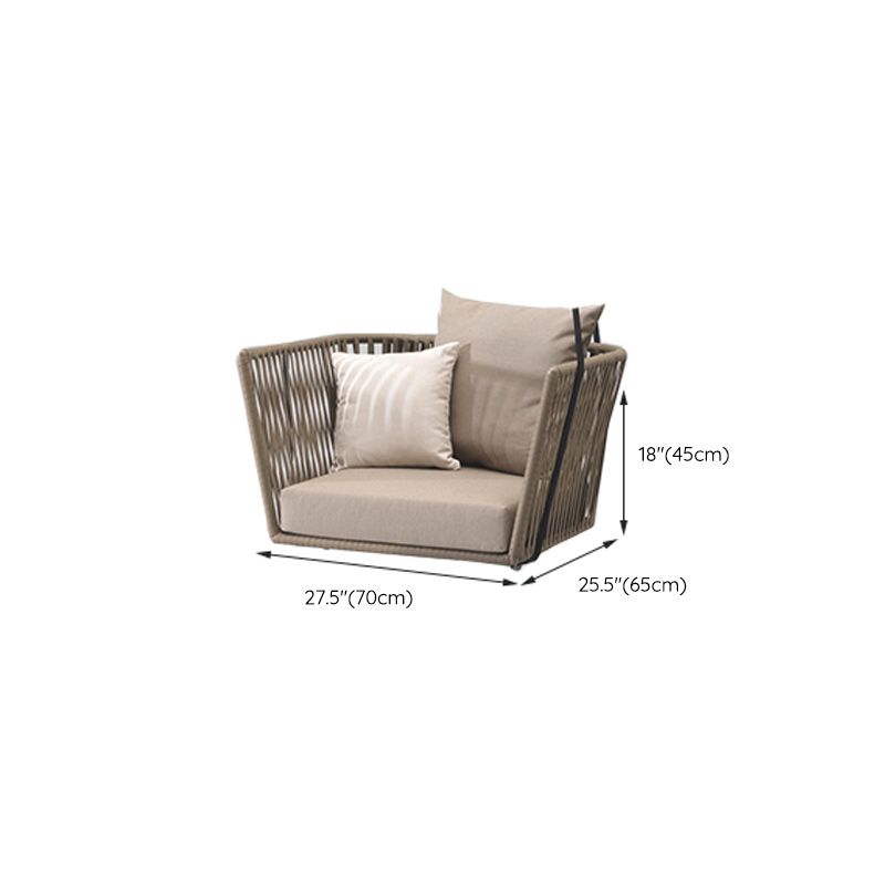 Contemporary Metal Frame Outdoor Sofa Water Resistant Patio Sofa