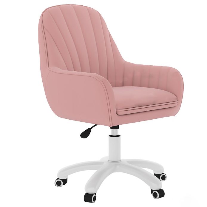 Mid Back Office Chair with Padded Arms Contemporary Task Chair with Nylon Frame