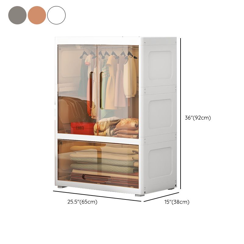 Modern Style Kids Closet Plastic Door Included Kid's Wardrobe for Bedroom