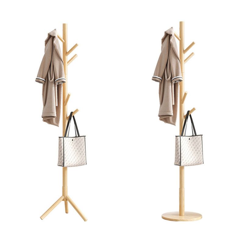 Modern Coat Hanger Wooden Framed Free Standing Coat Rack with Hooks