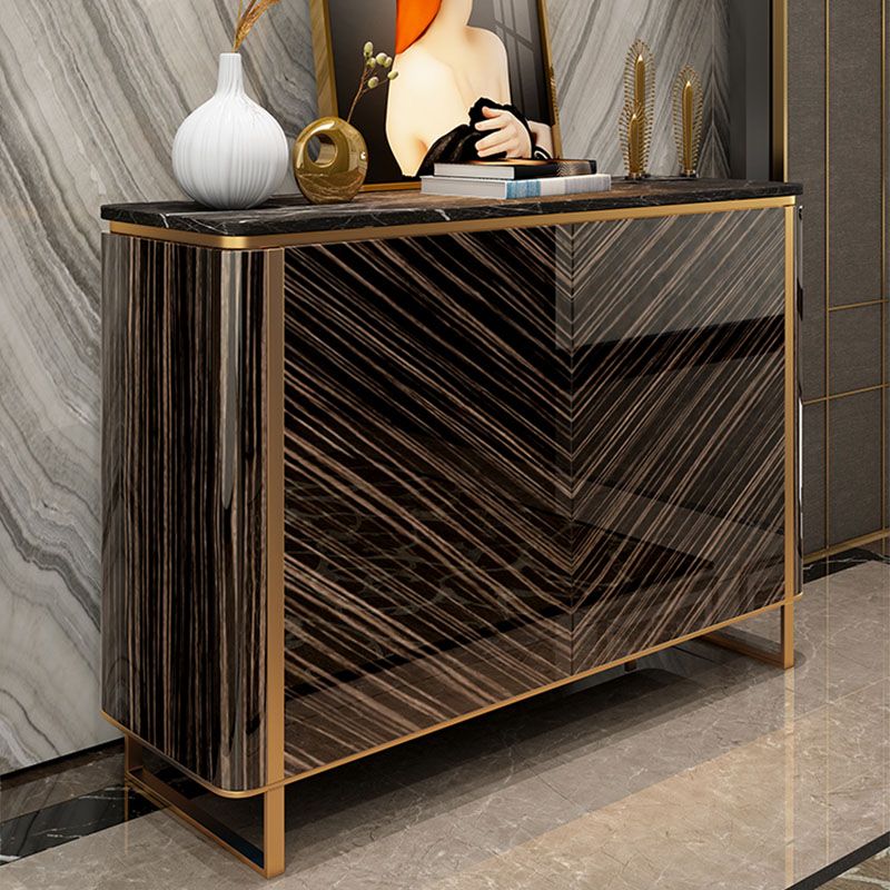 Glam Buffet Table Stone Storage Sideboard Buffet with Doors for Dining Room