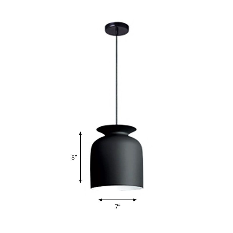 Hotel Restaurant Bowl Pendant Lamp Metal One Light Modern Monochrome Suspension Light