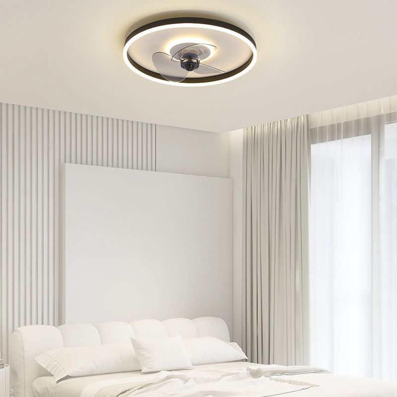 3-Blade Modern Ceiling Fan White/Black Fan with Light for Room