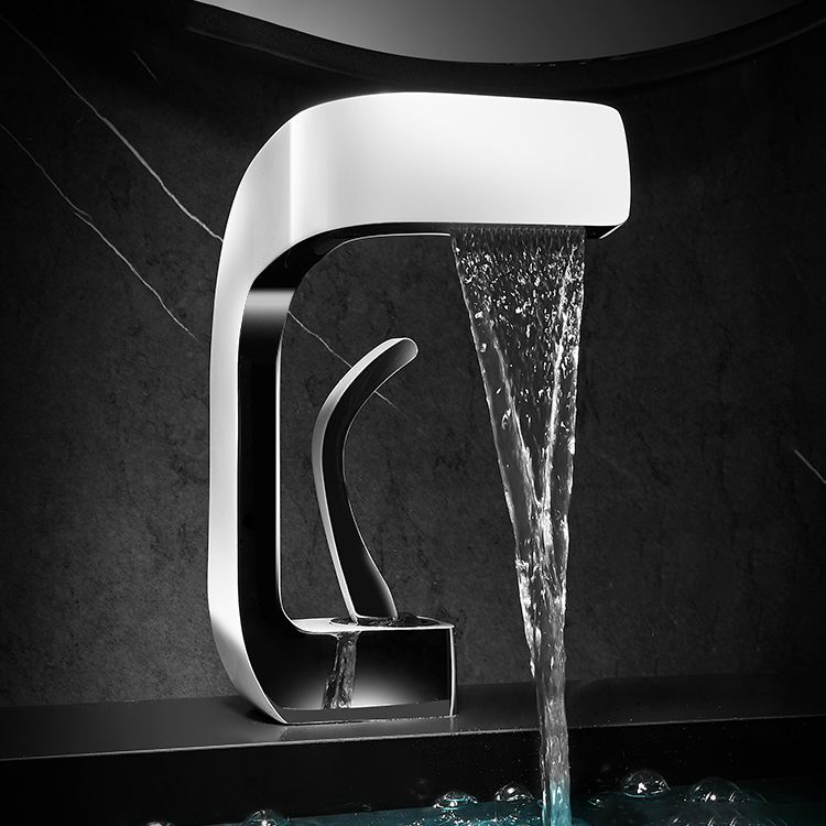 Unique Faucet Bathroom Waterfall Spout Lever Handle Single Hole Faucet